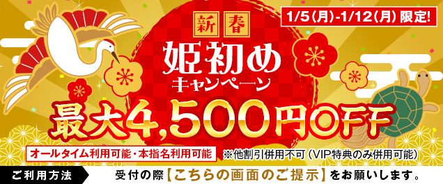 【1/5〜1/12限定】姫初めキャンペーン